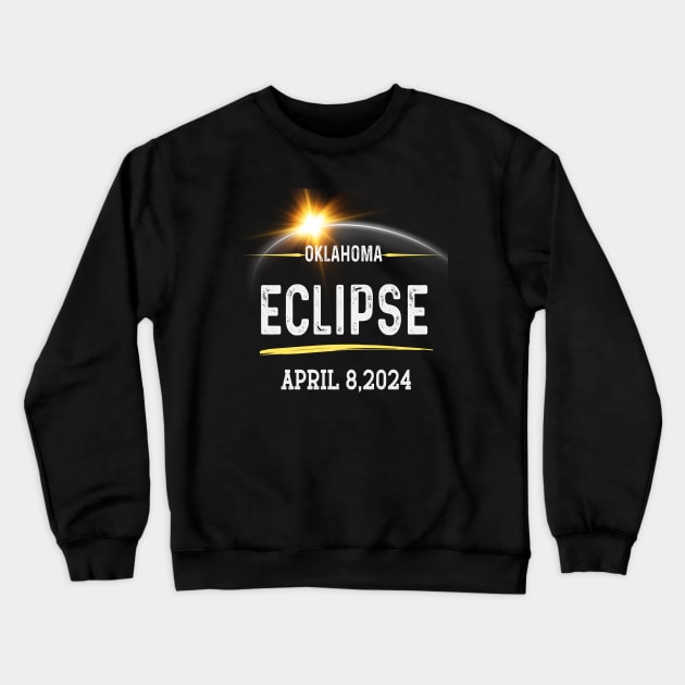 2024 Solar Eclipse oklahoma USA Totality Crewneck Sweatshirt by Peter smith